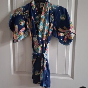 Floral Blue Kids Kimono